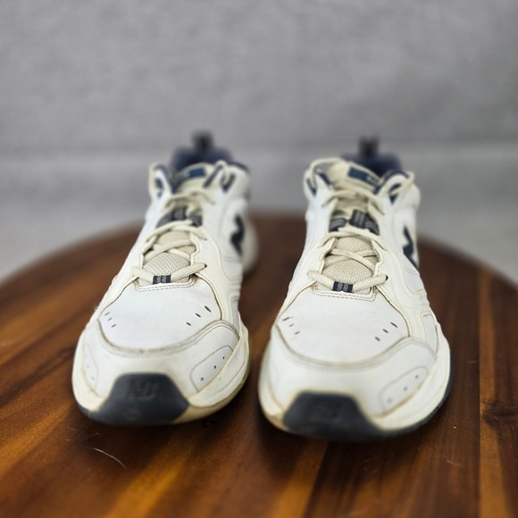 New Balance 624v2 Mens White Navy Blue Leather Training Shoes MX624WN2 Size 14 - Picture 13 of 14